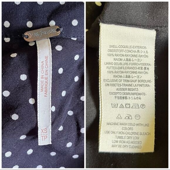 Free People Pippa Polka Dot Button Mini dress NWOT size XS - Picture 6 of 7